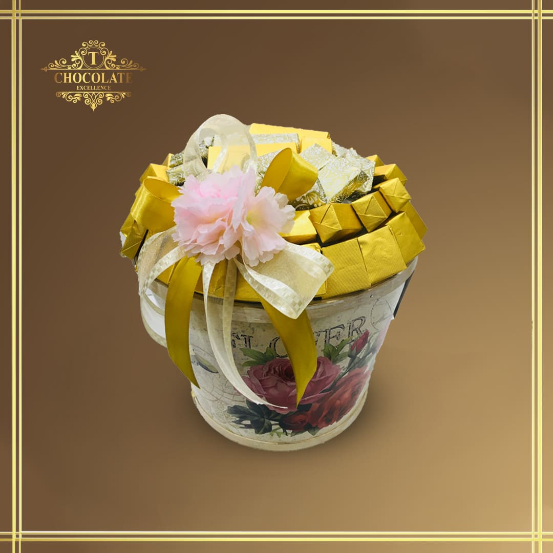 Chocolate Flower Bucket Arrangement Z561