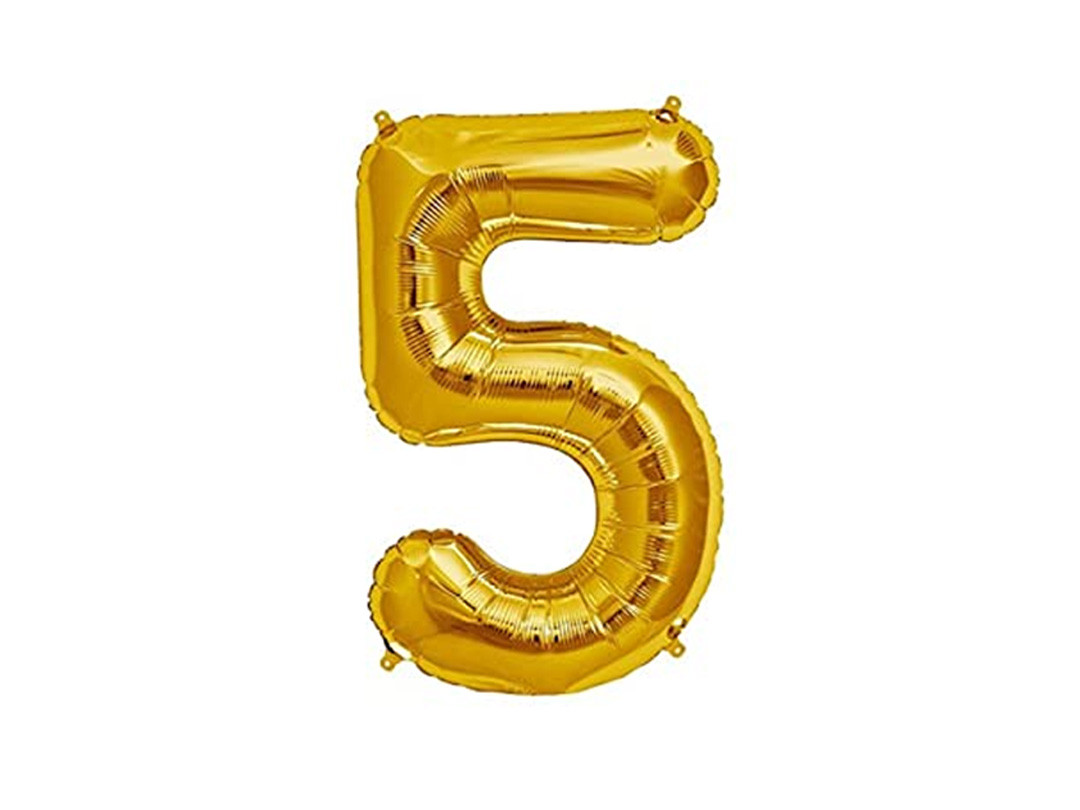 Number 5 Balloons